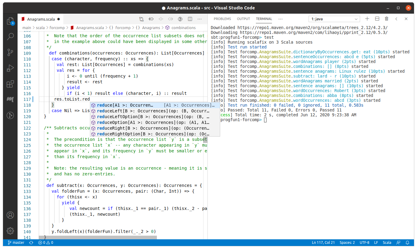 Scala in VS Code